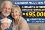 Argentina Marzo 2026: Jubilados Reciben Aumento y Bono Extra de $95.000, Cómo Verificar si Calificas