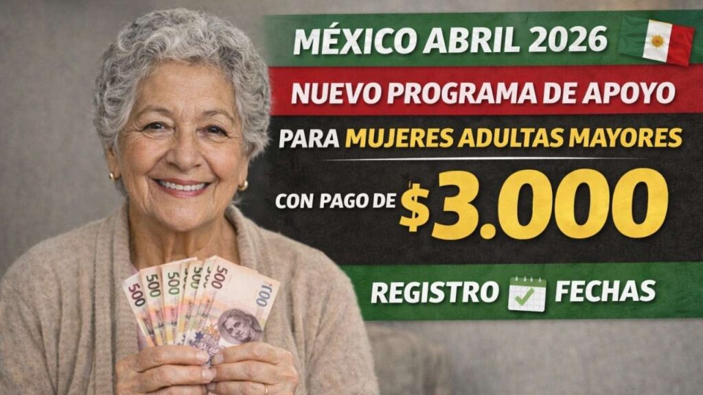 México Abril 2026: Nuevo Programa de Apoyo para Mujeres Adultas Mayores con Pago de $3.000, Registro y Fechas